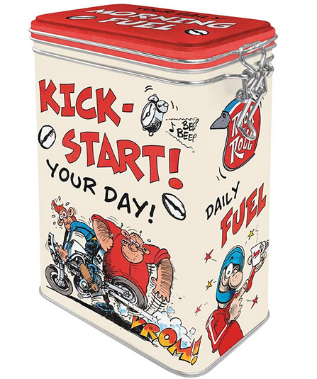 Nostalgic-Art Retro Kaffeedose, MOTOmania – Kick-Start Your Day! – (1,3l)