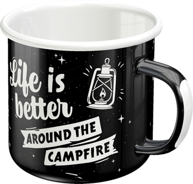Emaille-Becher Nostalgic Art Retro "Life Is Better Around The Campfire" (360ml)