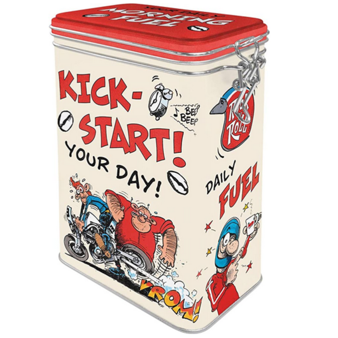 Nostalgic-Art Retro Kaffeedose, MOTOmania – Kick-Start Your Day! – (1,3l)