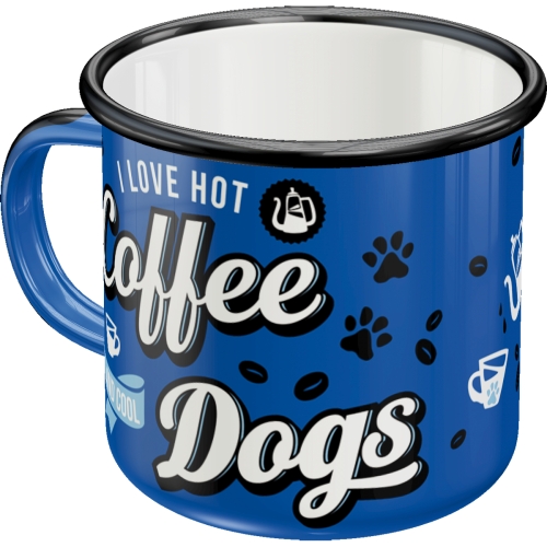 Emaille-Becher Nostalgic Art Retro "Hot Coffee & Cool Dogs"