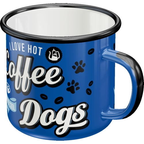 Emaille-Becher Nostalgic Art Retro "Hot Coffee & Cool Dogs"