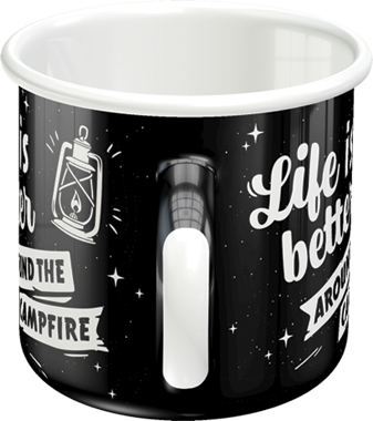 Emaille-Becher Nostalgic Art Retro "Life Is Better Around The Campfire" (360ml)